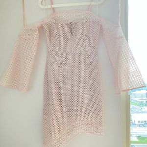 Keepsake lace asymmetric off-shoulder dress